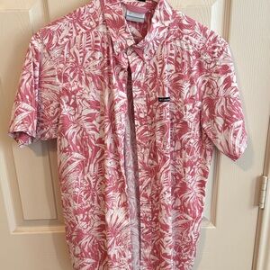Columbia Men's Pink and White Tropical Shirt size XS - LIKE NEW
